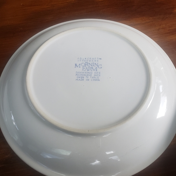 Folkcraft stoneware morning farm Tienshan rooster plates. - Picture 10 of 11